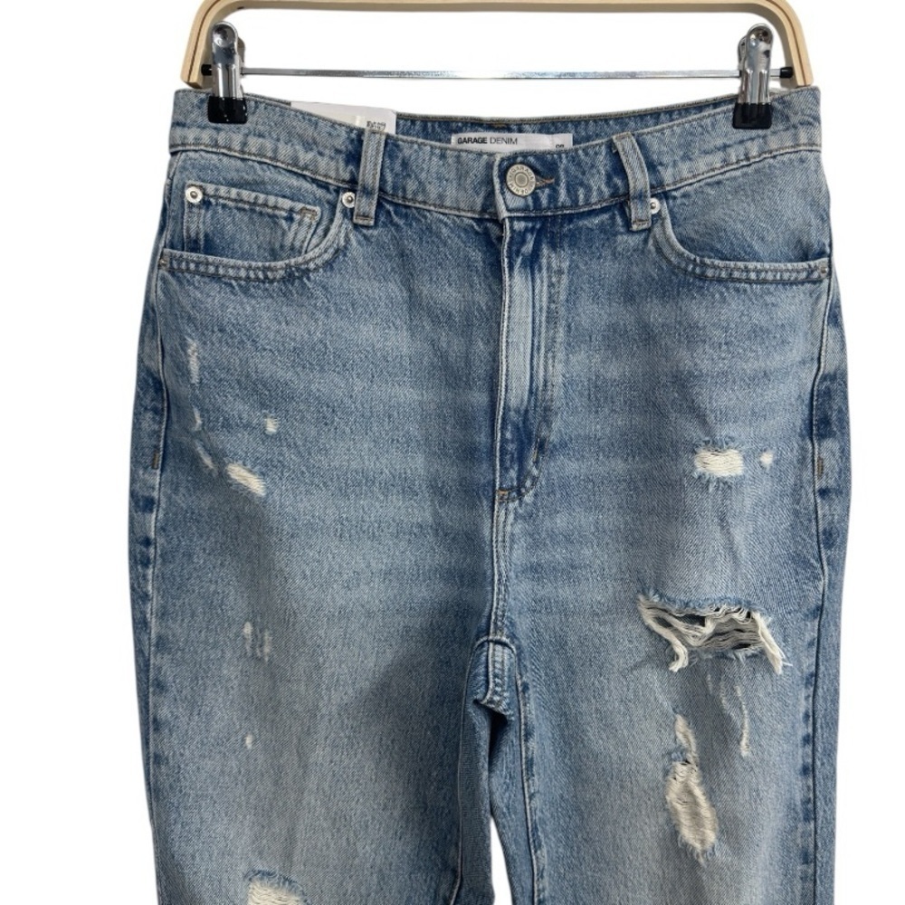NWT Garage Denim Jean Vintage Straight Toby Blue Size 9 Destructed Straight Blue - Picture 3 of 8